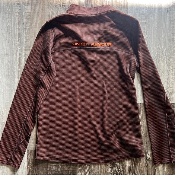 Under Armour Kid’s Brown/Orange Quarter-Zip Size Youth Large - Picture 2 of 7